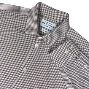 Mizzen+Main Leeward Button Up Men XXL Check Trim Fit Long Sleeve USA Dress Shirt